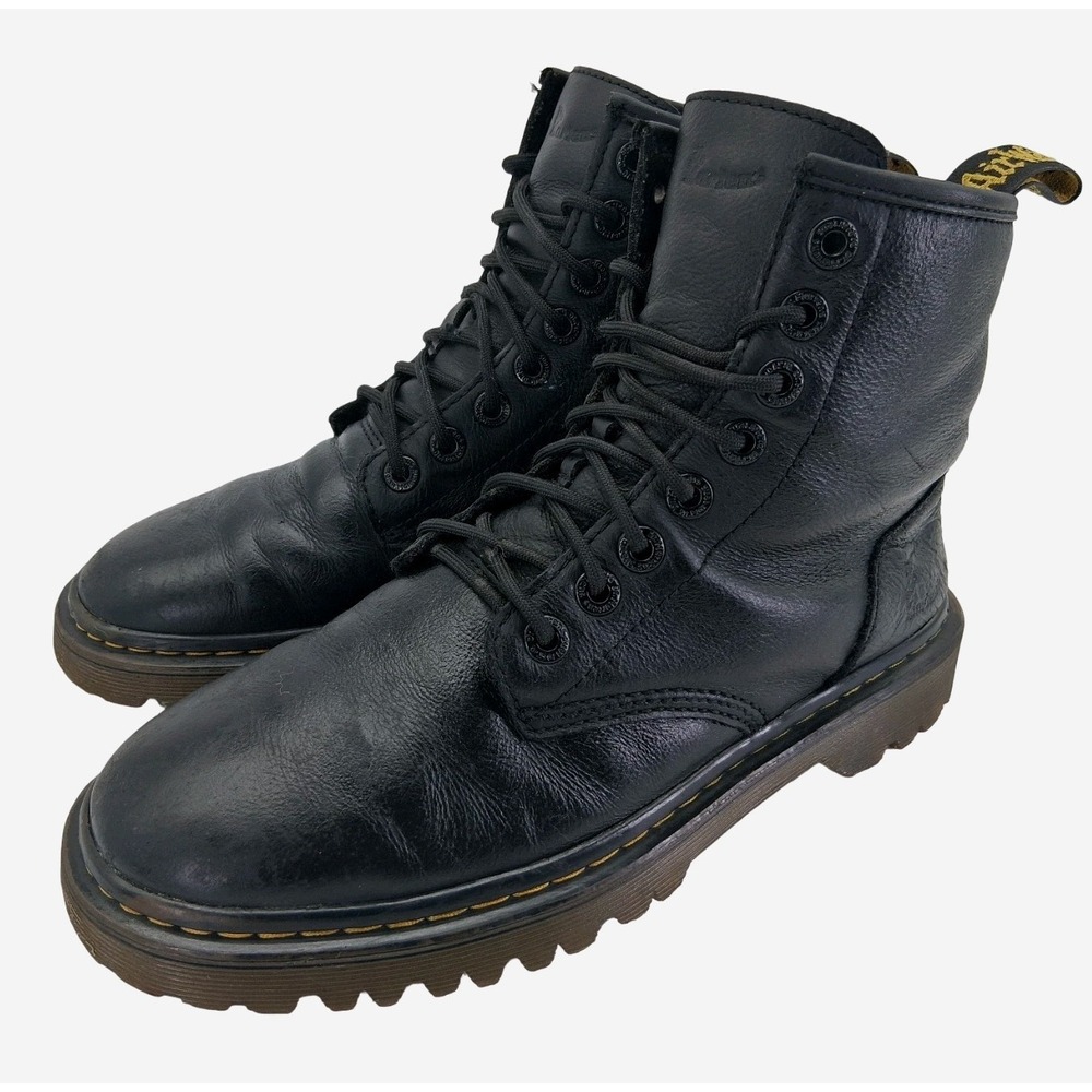 Dr Martens AWLEY Boots Mens 7 Womens 8 Black Leather Combat Ankle Boots